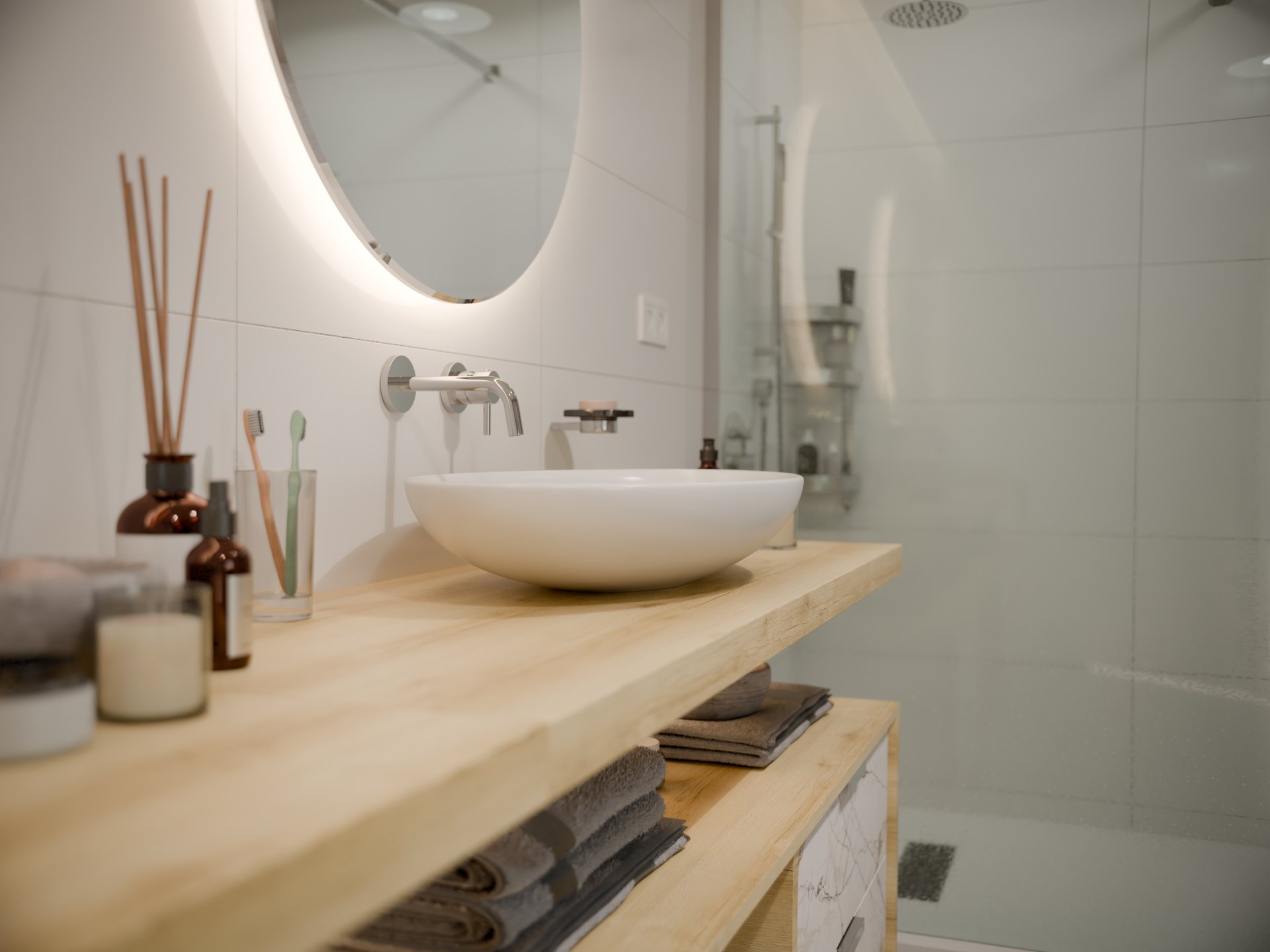 Vasque sur plan de travail stratifié sur mesure Sofema