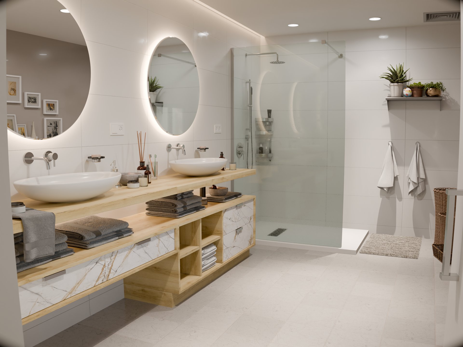 Plan vasque salle de bain sur mesure Sofema en stratifié imitation bois