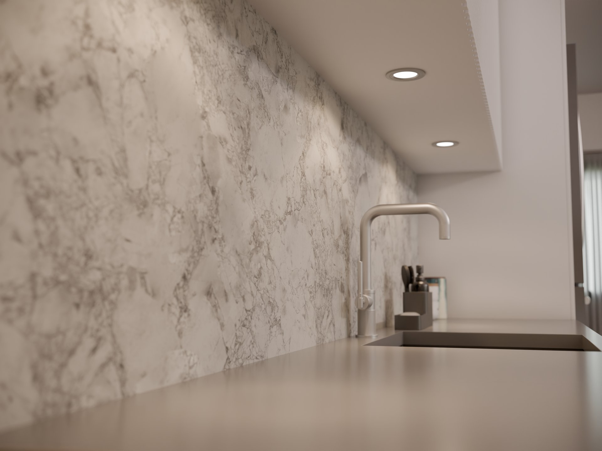 Plan de travail stratifié sur mesure Sofema avec évier et robinet design