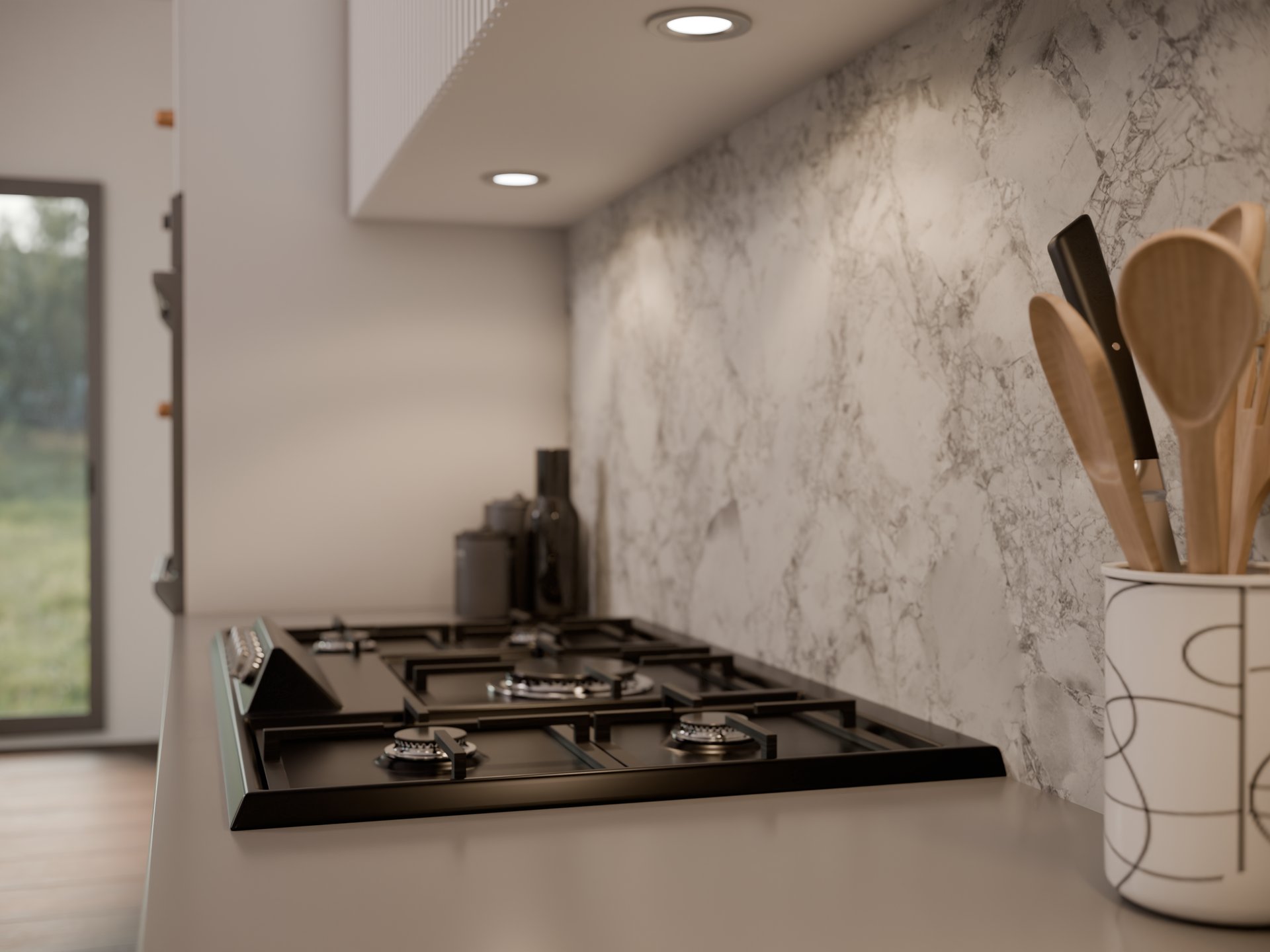 Plaque de cuisson sur plan de travail stratifié sur mesure Sofema