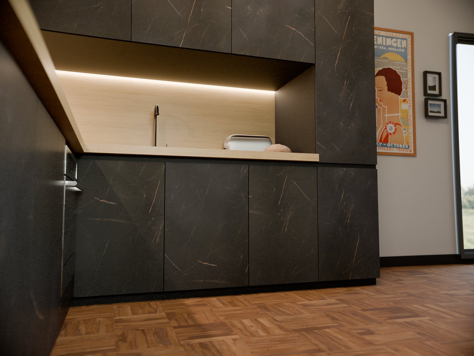 Plan de travail stratifié sur mesure de Sofema dans une cuisine moderne