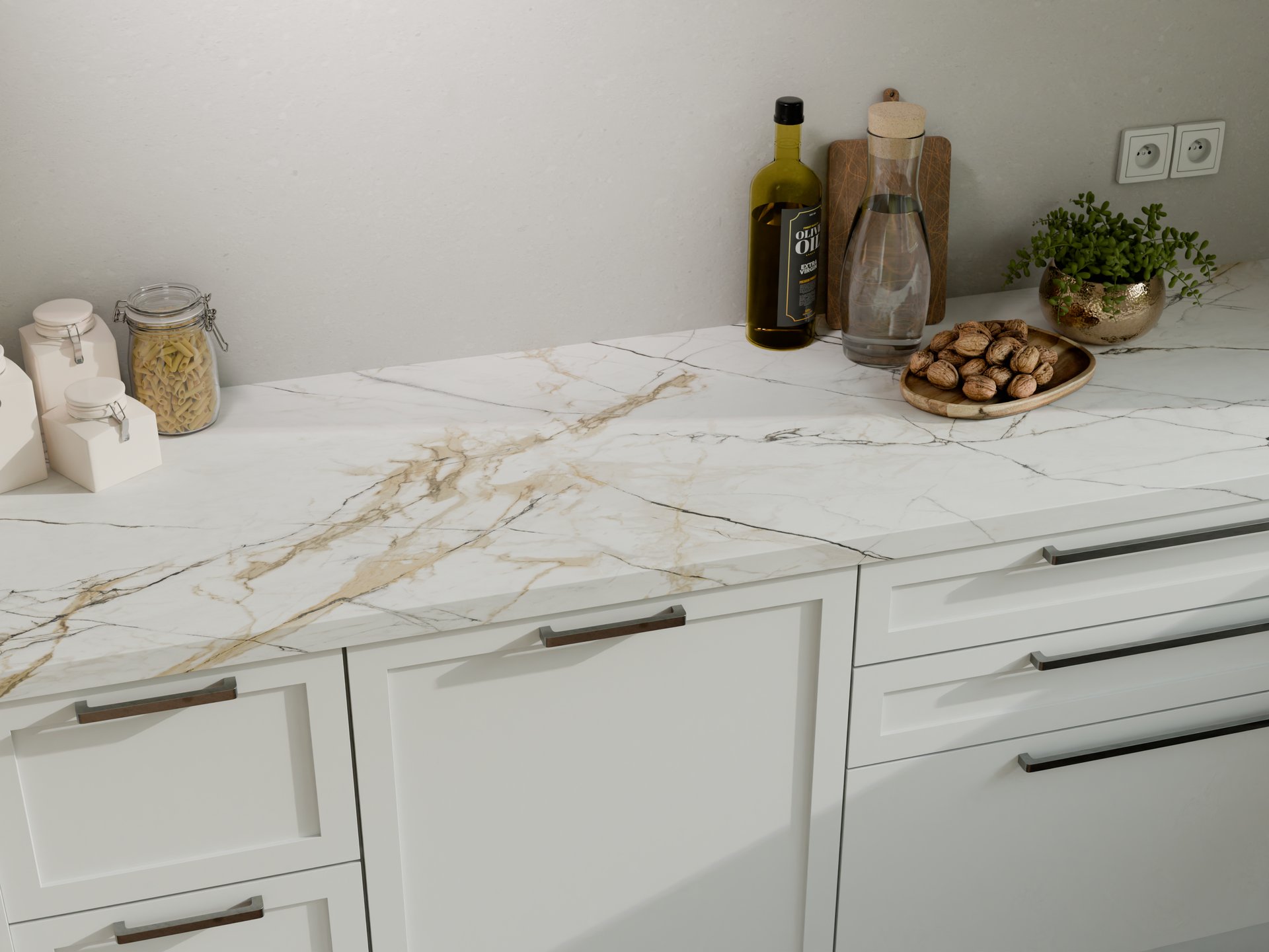 Plan de travail stratifié sur mesure par Sofema, élégant et fonctionnel.