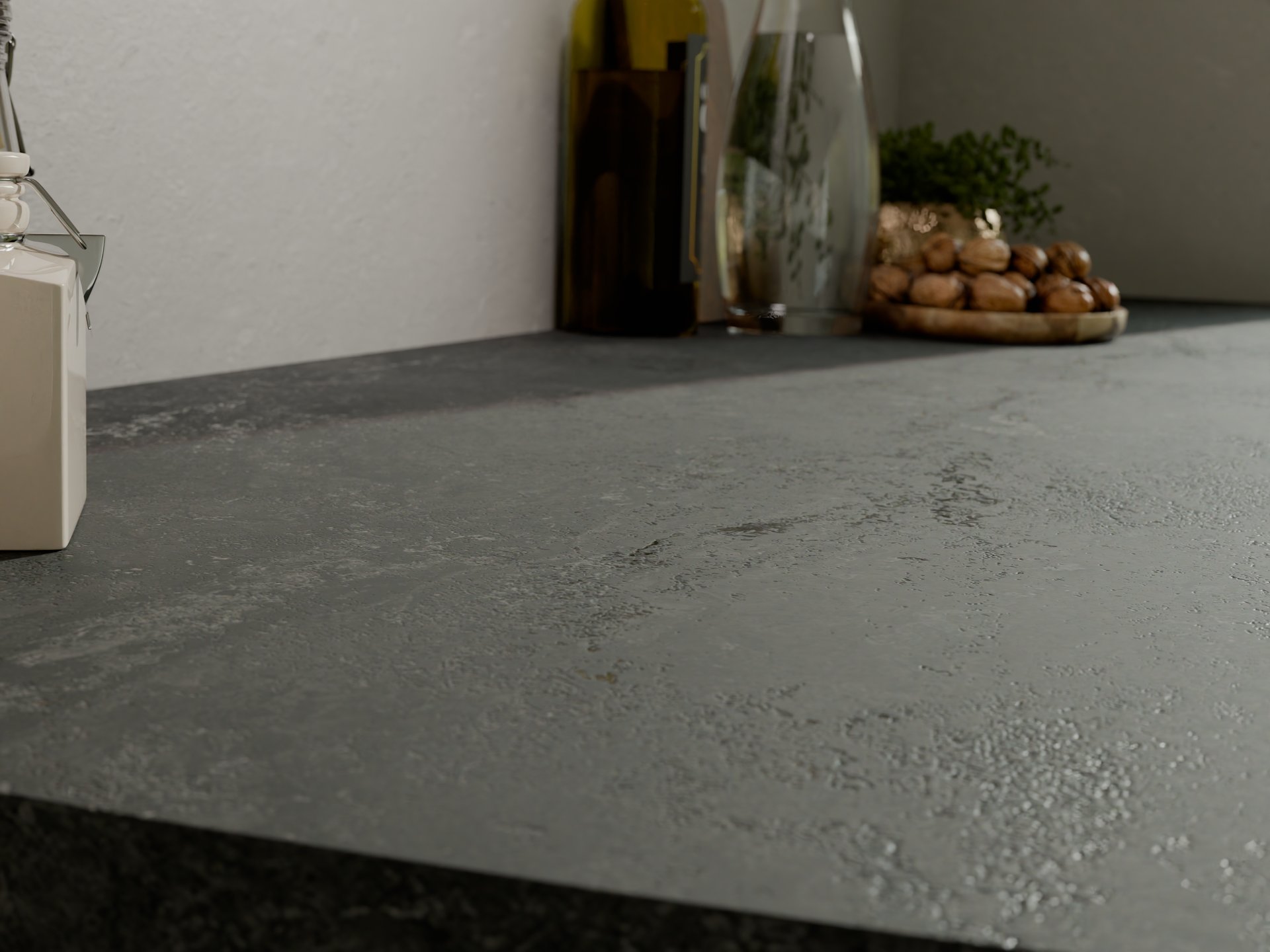 Plan de travail stratifié sur mesure Sofema en finition grise.