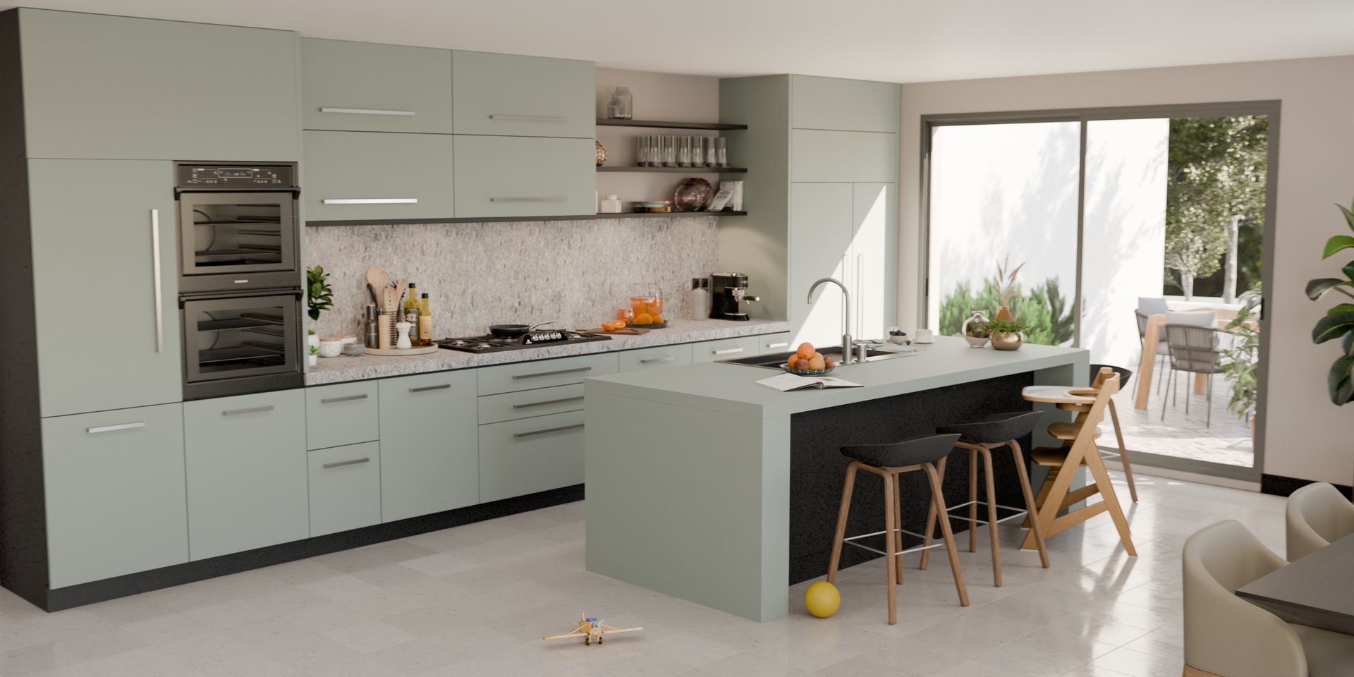 Cuisine moderne de Sofema avec plan de travail stratifié sur mesure