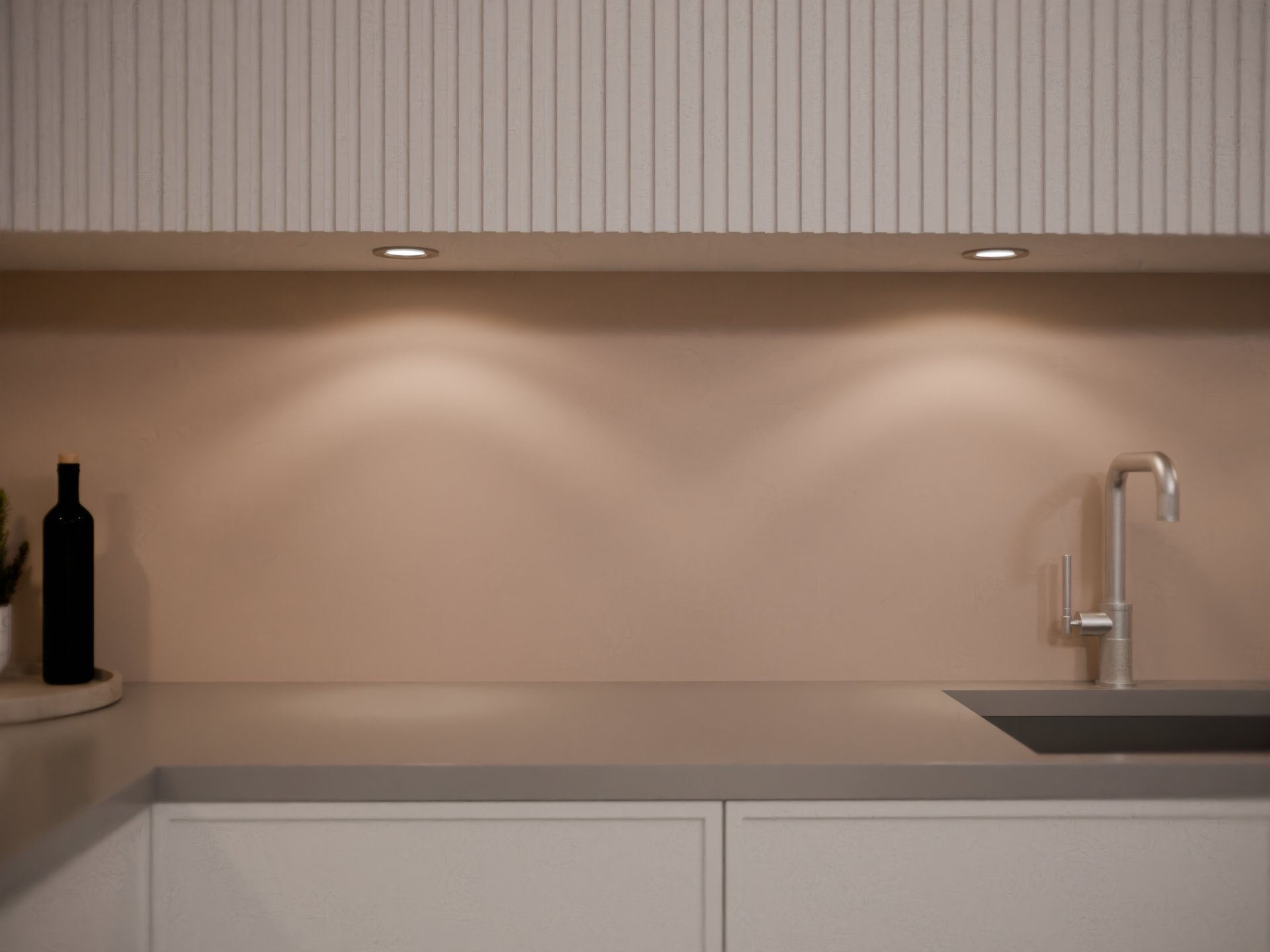 Plan de travail stratifié sur mesure Sofema avec évier et robinet intégré