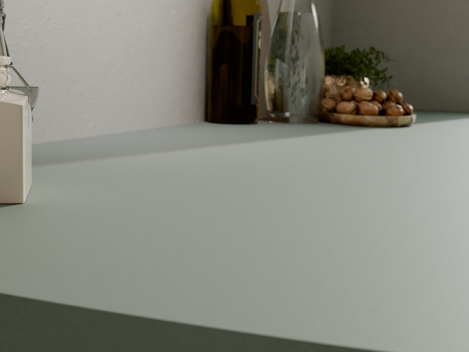 Plan de travail stratifié sur mesure par Sofema, surface douce et moderne.